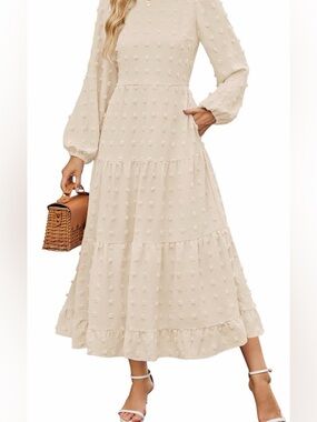 Zesica Elegant Long Sleeve Tiered Maxi Dress Sz XL flowing Maxi